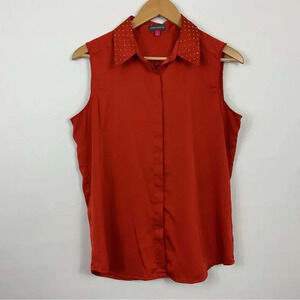 Vince Camuto Studded Collar Sleeveless Top Size Small‎